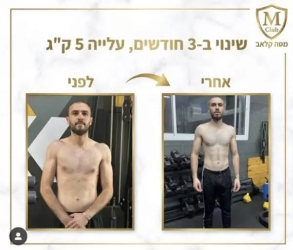 לפני ואחרי - 5 ק"ג ב-3 חודשים